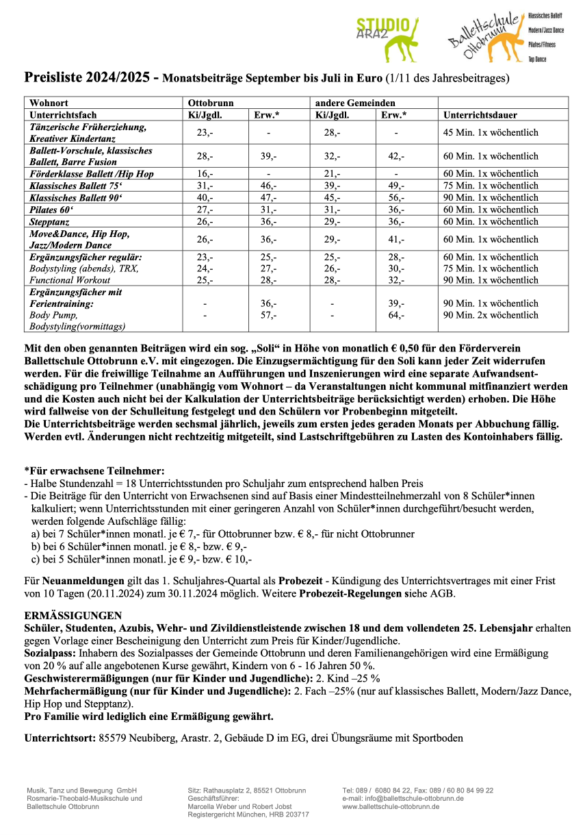 Preisliste als PDF